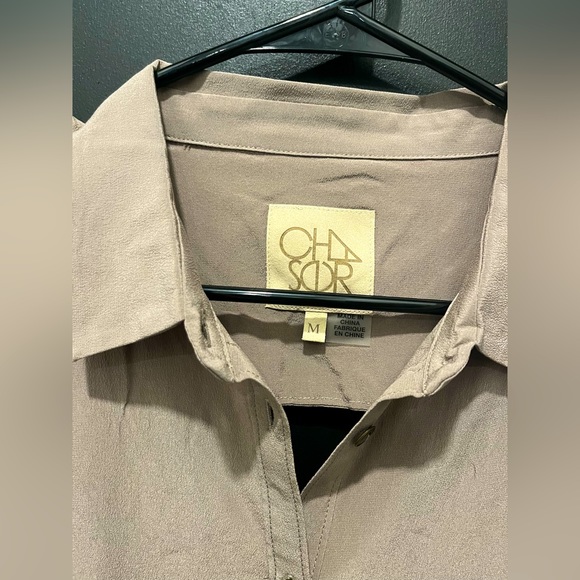 Chaser Sheer Collared Button-up with Cut-out Back… - Picture 7 of 8